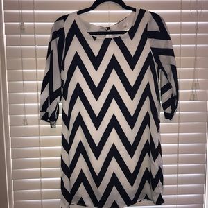 black and white chevron dress